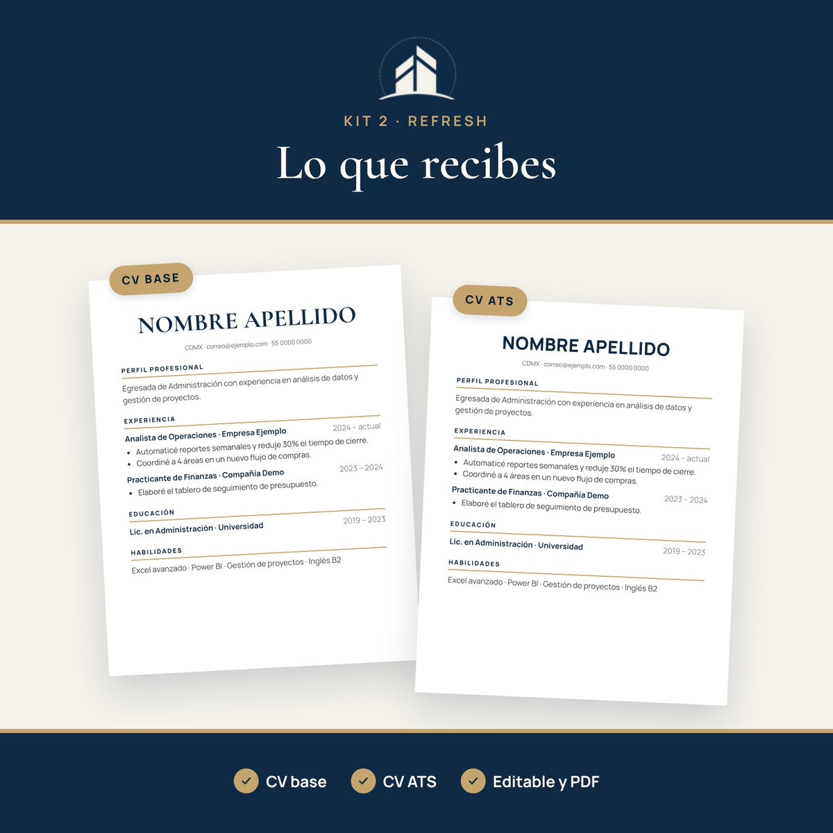 Kit 2 · Refresh — Tu CV trabajado por un reclutador | Wurzel Coach